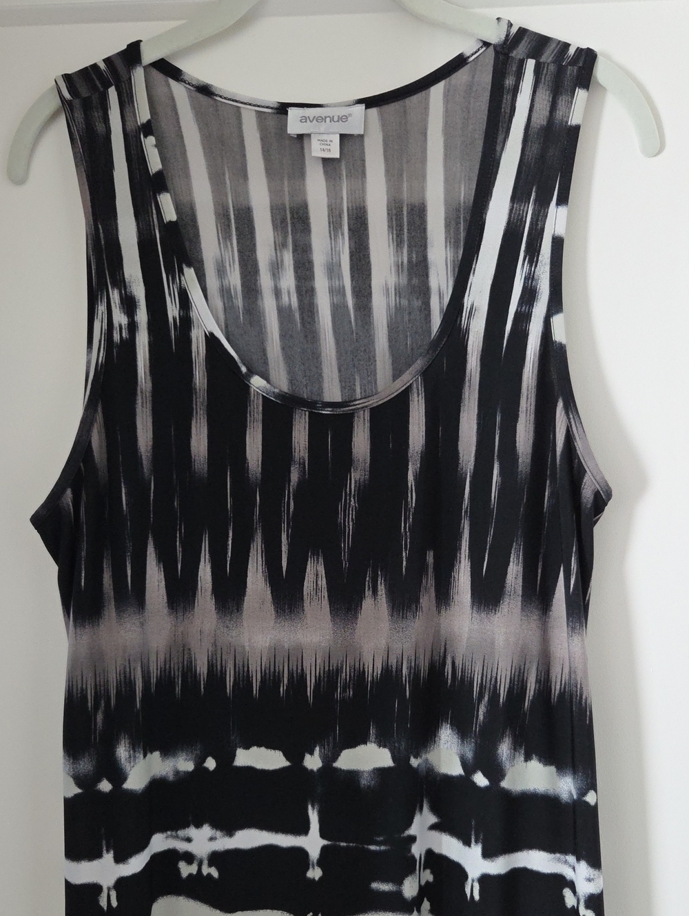 Avenue Black and White Tie-Dye Maxi Dress